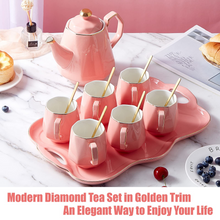 Load image into Gallery viewer, Diamond Design Tea Set of 6
