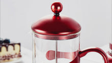 Load and play video in Gallery viewer, Red French Press Coffee Maker, 34oz
