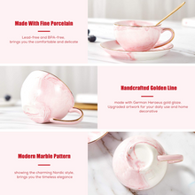Load image into Gallery viewer, Pink Marble Tea Set of 6
