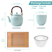 Load image into Gallery viewer, Japanese Tea Set (Cyan-blue)

