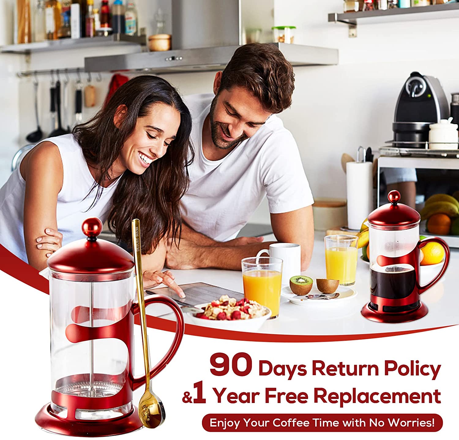 Pressca Portable Coffee & Tea Maker - 12 Oz French Press Infuser, BPA Free, Red - View #13
