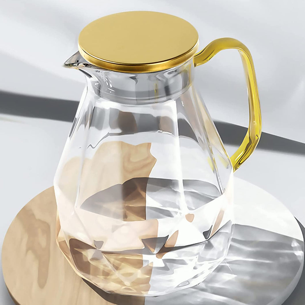Glass Pitcher with Stainless Steel Lid [68 oz]