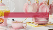 Load and play video in Gallery viewer, Pink Marble Tea Set of 6
