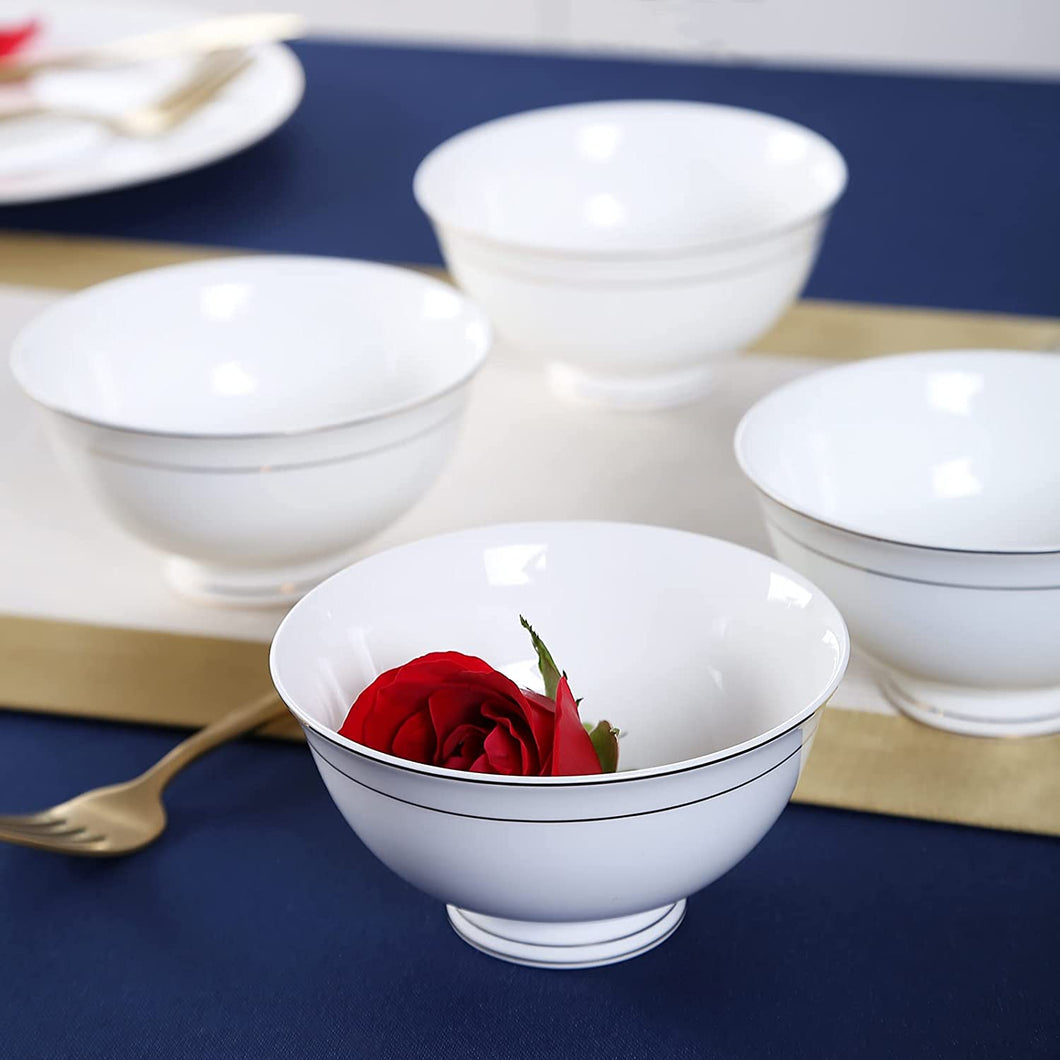 White Rice Bowls Set of 4 (4.5in/10oz)
