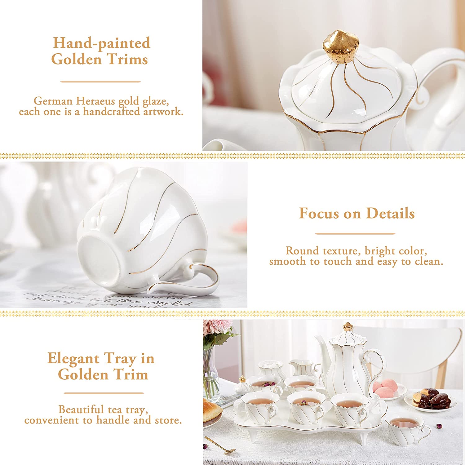 Luxury White Tea Set of 6 – dujustware